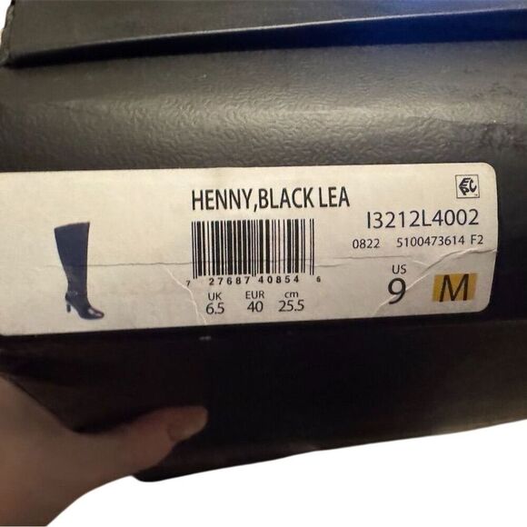 Naturalizer Women's Henny Black Leather Knee High Boots Size 9 - Picture 5 of 13